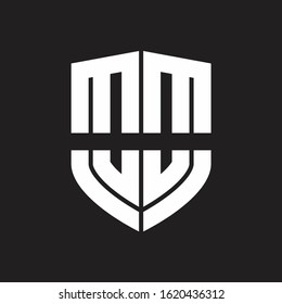 OO Logo monogram with emblem shield shape design isolated on black background