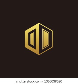 OO Logo Monogram with Negative space gold colors