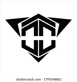 OO Logo monogram with wings arrow around design template on white background