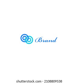 oo lowercase initial rounded letter logo design template clean vector eps10