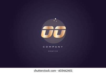 oo o  gold yellow golden metal metallic bold luxury product modern creative gradient alphabet company logo design vector icon template