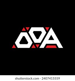 OOA triangle letter logo design with triangle shape. OOA triangle logo design monogram. OOA triangle vector logo template with red color. OOA triangular logo Simple, Elegant, and Luxurious design.