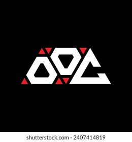 OOC triangle letter logo design with triangle shape. OOC triangle logo design monogram. OOC triangle vector logo template with red color. OOC triangular logo Simple, Elegant, and Luxurious design.