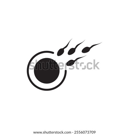 Oocyte fertilization, sperm icon.vector flat black simple trendy style illustration for web and app..eps