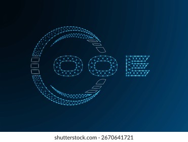 Projeto vetor de logotipo de letra baixa OOE. Design de logotipo OOE poli inferior. Logotipo poli baixo.