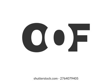 OOF logo design. Initial letter O O F bold font style for tech startups, consulting, corporate branding. Creative company name, headlines typography identity, trendy logotype. Vector illustration.