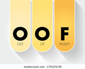 OOF - Out Of Facility acronym, business concept background