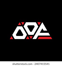 OOF triangle letter logo design with triangle shape. OOF triangle logo design monogram. OOF triangle vector logo template with red color. OOF triangular logo Simple, Elegant, and Luxurious design.