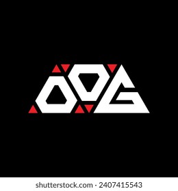 OOG triangle letter logo design with triangle shape. OOG triangle logo design monogram. OOG triangle vector logo template with red color. OOG triangular logo Simple, Elegant, and Luxurious design.