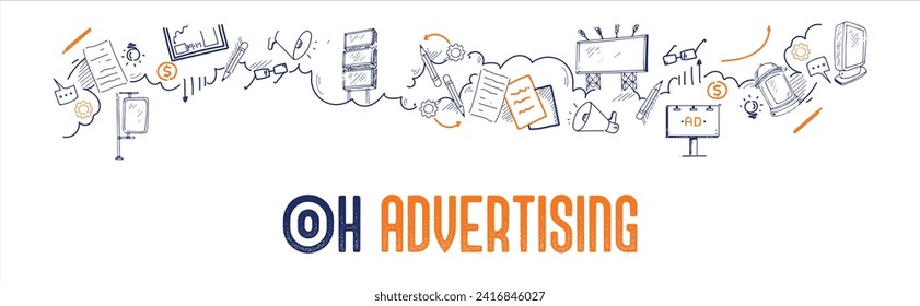 OOH Advertising design doodle for marketing and printing