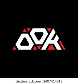 OOK diseño de logotipo de letra triangular con forma triangular. Monograma de diseño del logotipo del triángulo OOK. OOK triángulo de la plantilla de logotipo vectorial con color rojo. OOK logotipo triangular Diseño sencillo, elegante y lujoso.