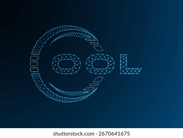 OOL low poly letter logo vector design. OOL lower poly logo design. Low poly logo.