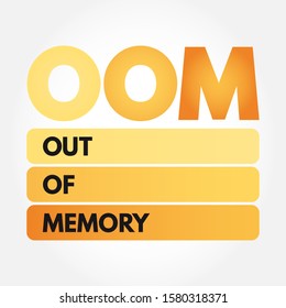 OOM - Out of Memory acronym, technology concept background