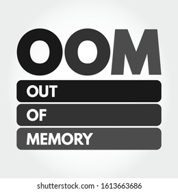 OOM - Out of Memory acronym, technology concept background