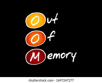 OOM - Out of Memory acronym, technology concept background