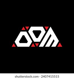 OOM triangle letter logo design with triangle shape. OOM triangle logo design monogram. OOM triangle vector logo template with red color. OOM triangular logo Simple, Elegant, and Luxurious design.