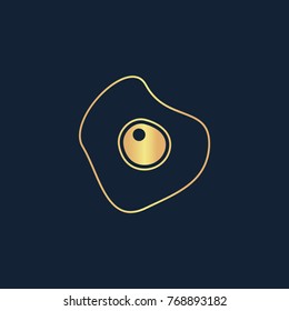 Oomelette icon flat. Simple gold pictogram on dark background. Vector illustration symbol