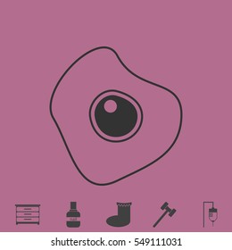 Oomelette icon flat. Simple vector grey pictogram and bonus symbol