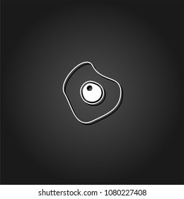Oomelette icon flat. Simple White pictogram on black background with shadow. Vector illustration symbol