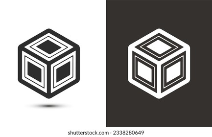 OOO letter logo design with illustrator cube logo, vector logo modern alphabet font overlap style. Premium Business logo icon. White color on black background