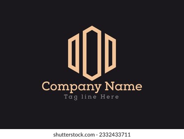 OOO letter logo design with polygon shape. OOO polygon and cube shape logo design in gold colour.