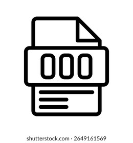 Ícone de Contorno OOO. Ícone de linha OOO de mensagem de ausência temporária para respostas automáticas, status de email e indisponibilidade.