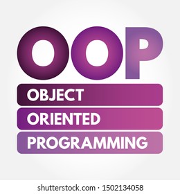 OOP - Object Oriented Programming acronym, technology concept background