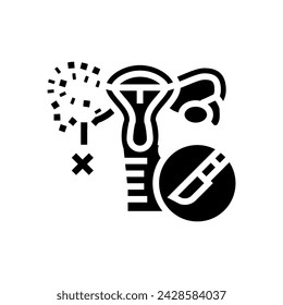 oophorectomy surgery hospital glyph icon vector. oophorectomy surgery hospital sign. isolated symbol illustration