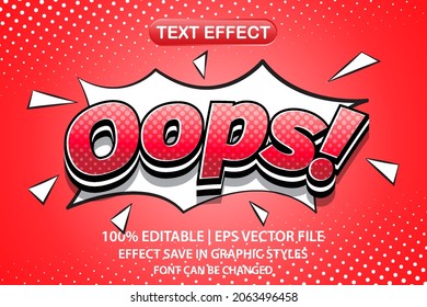 oops 3d editable text effect