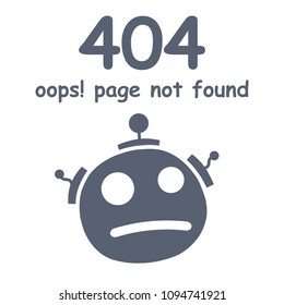 Oops 404 error page not found. Futuristic robot concept – vector
