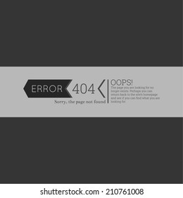Oops. 404 error. Sorry, page not found. vector. 