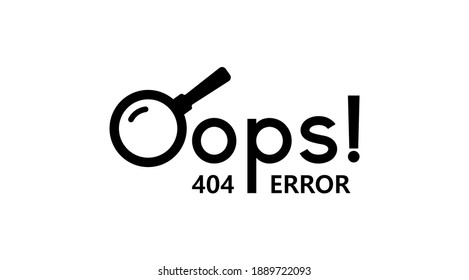 Oops 404 Error Web Site Vector Icon. Page Not Found Vector Eps