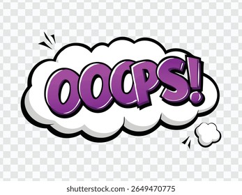 "Oops Comic Cloud Graphic - Fun Expression Bubble"