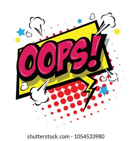 Oops! Comic Speech Bubble, Cartoon. art and illustration vector file.