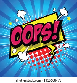 Oops! Comic Speech Bubble, Cartoon. art and illustration vector file.