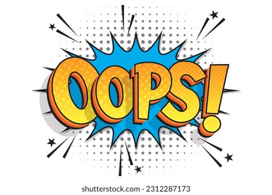 Oops! Comic Style Text Effect Comic Book Text Halftone Background
