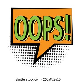 OOPS Comic text, Comic speech bubble, comic background, comic vector