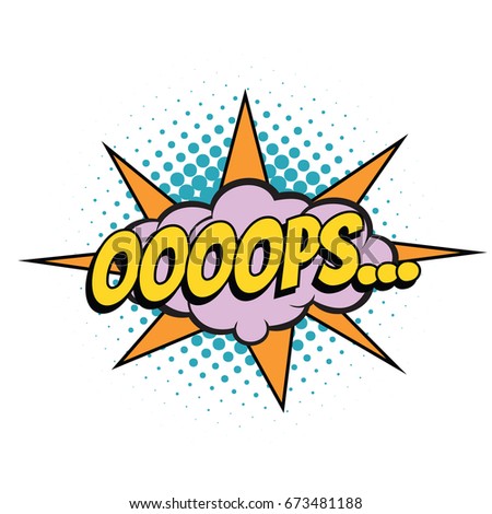 oops comic word. Pop art retro vector illustration