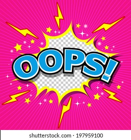 Oops! - Commic Speech Bubbel, Cartoon 