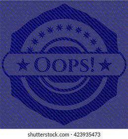 Oops! denim background