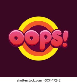 oops exclamation comic style or retro posters