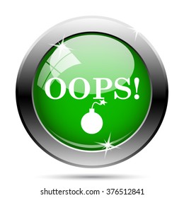 Oops icon. Internet button on white background. EPS10 vector.
