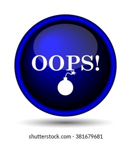 Oops icon. Internet button on white background. EPS10 vector
