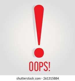 Oops! logo flat with exclamation mark. Vector illustration.