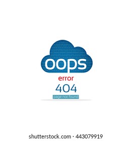 Oops, Page not found, Error 404, design vector, icon
