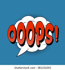 Oops pop art retro style