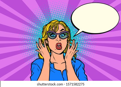 oops pop art surprised woman. Pop art retro vector illustration kitsch vintage drawing