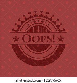 Oops! red emblem. Vintage.