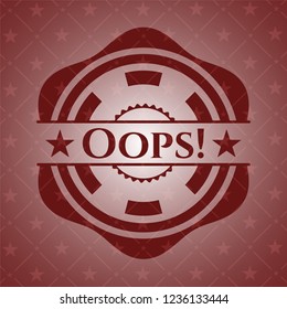 Oops! red emblem. Vintage.