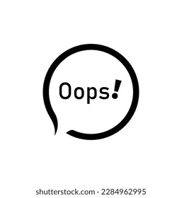 oops sign on white background